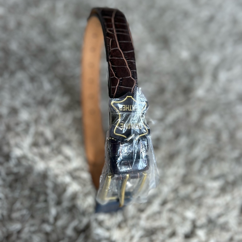 New Firenze Genuine Leather Belt, Sz 38